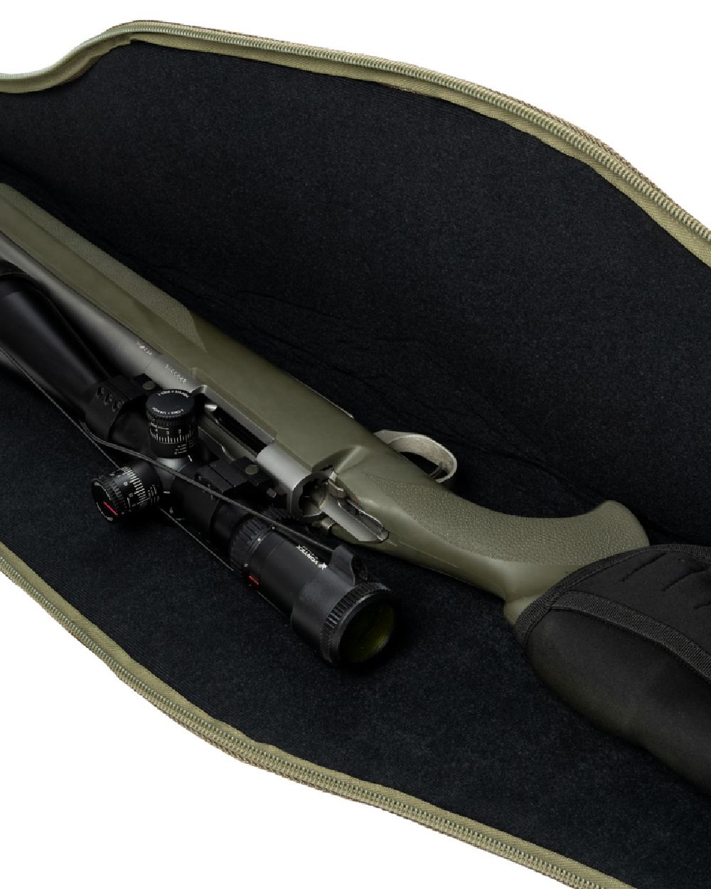 Green coloured Jack Pyke Rifle and Sight Slip on white background #colour_green