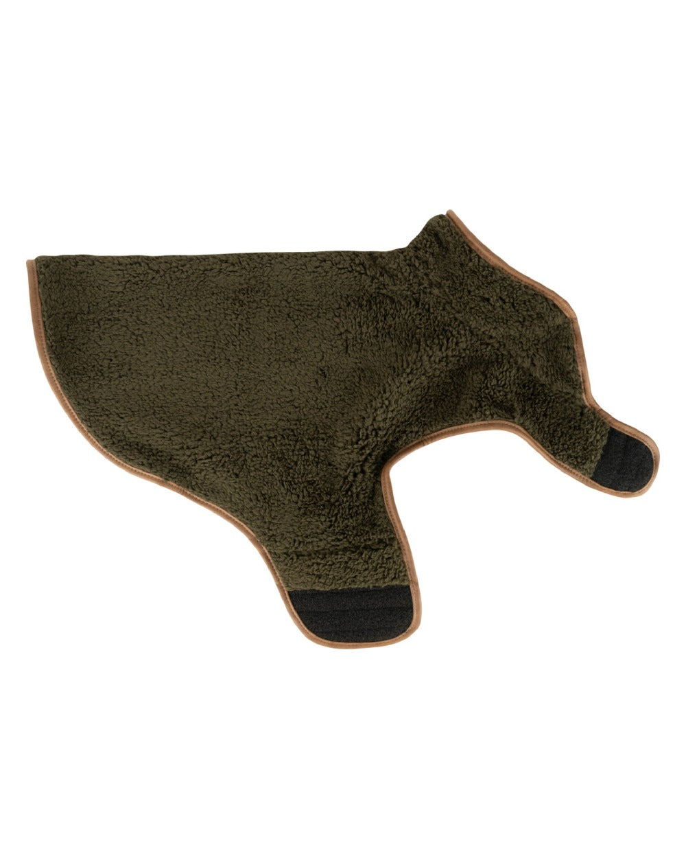 Dark Olive coloured Jack Pyke Sherpa Fleece Dog Coat on white background #colour_dark-olive