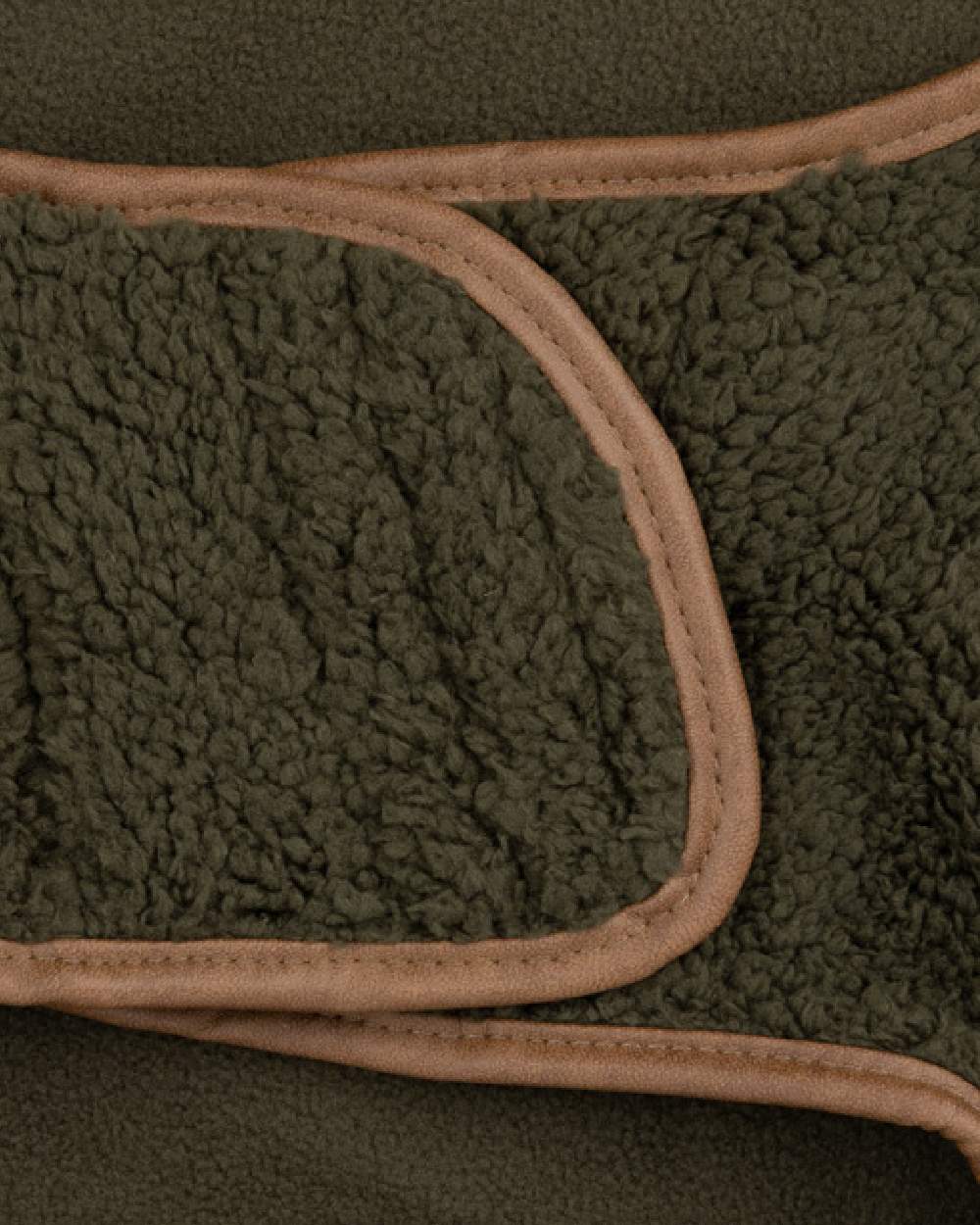 Dark Olive coloured Jack Pyke Sherpa Fleece Dog Coat on white background #colour_dark-olive