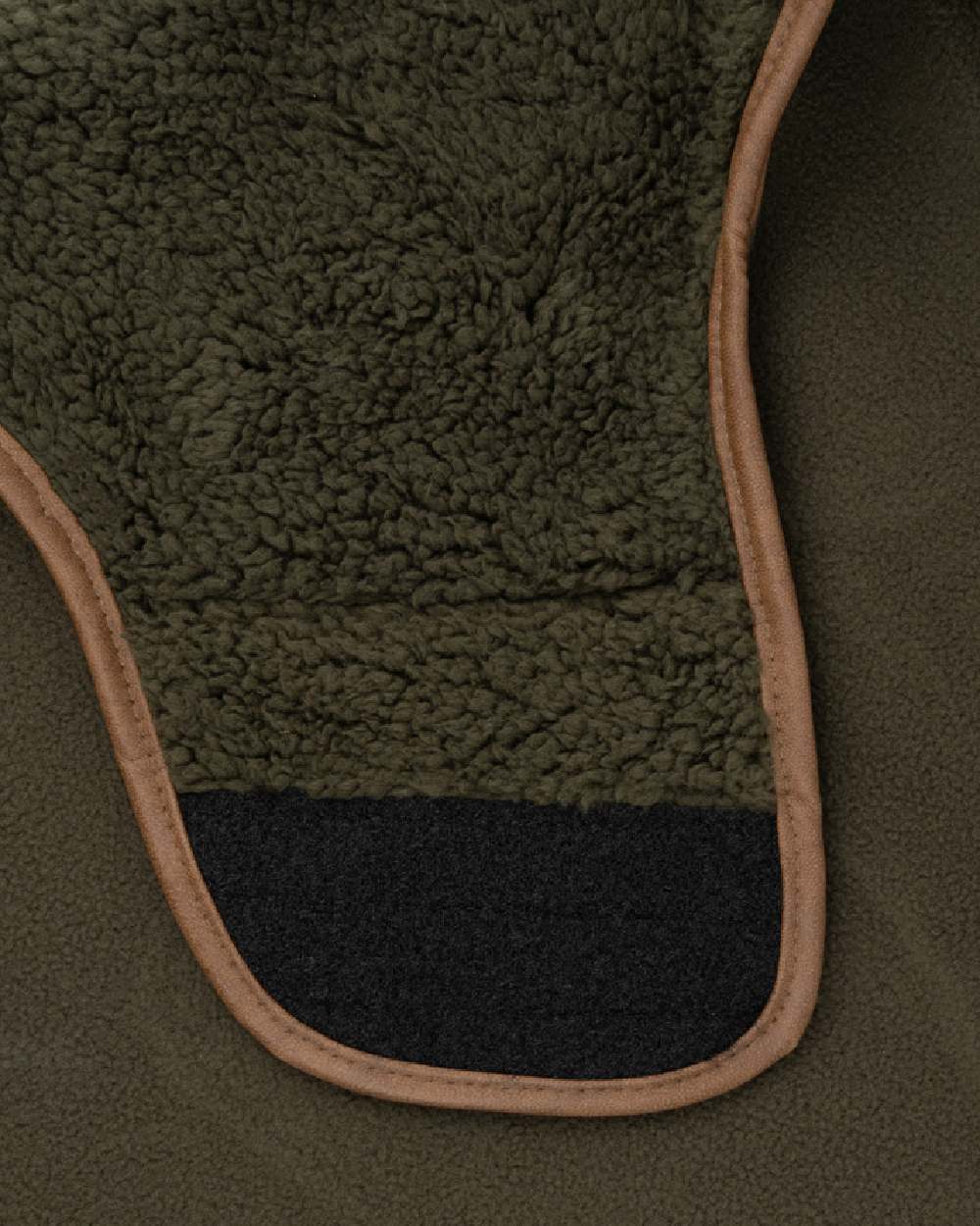 Dark Olive coloured Jack Pyke Sherpa Fleece Dog Coat on white background #colour_dark-olive