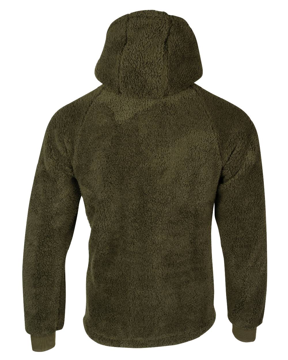 Dark Olive coloured Jack Pyke Sherpa Fleece Hoodie on white background #colour_dark-olive