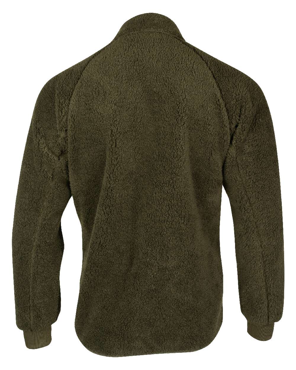 Dark Olive coloured Jack Pyke Sherpa Fleece Jacket on white background #colour_dark-olive
