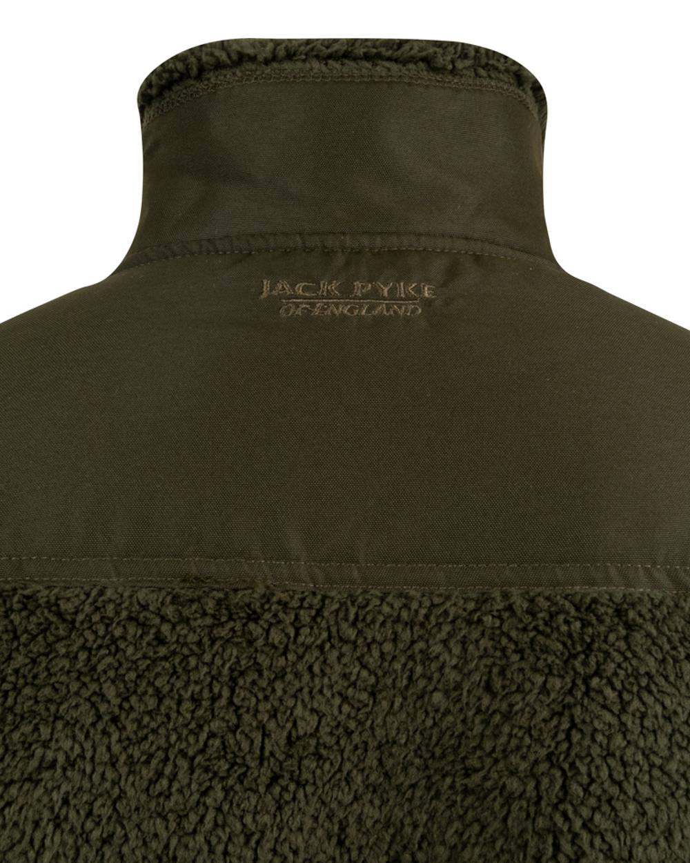 Dark Olive coloured Jack Pyke Sherpa Fleece Jacket Gen 2 on white background #colour_dark-olive