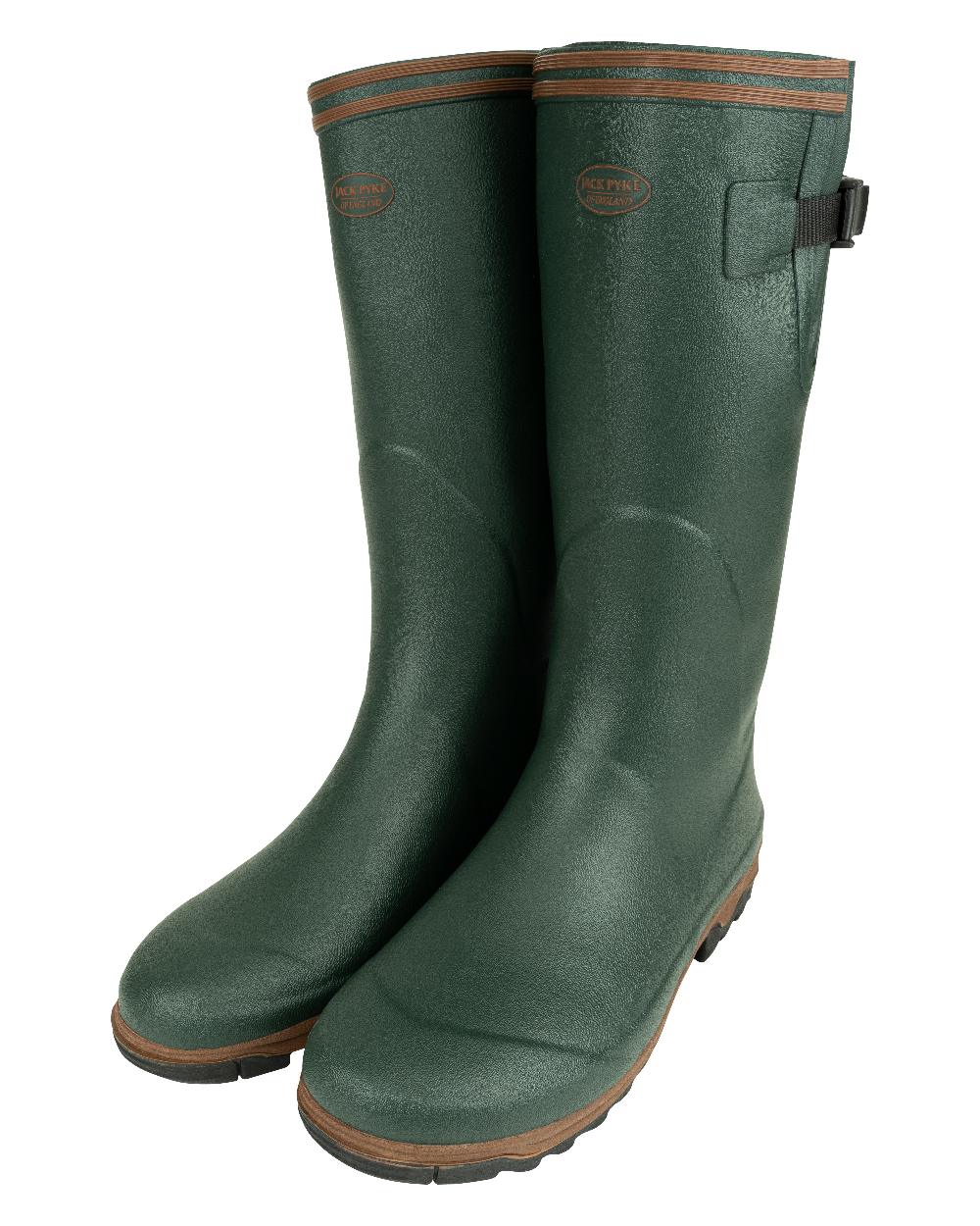 Green coloured Jack Pyke Shires Wellington Boots on white background #colour_green