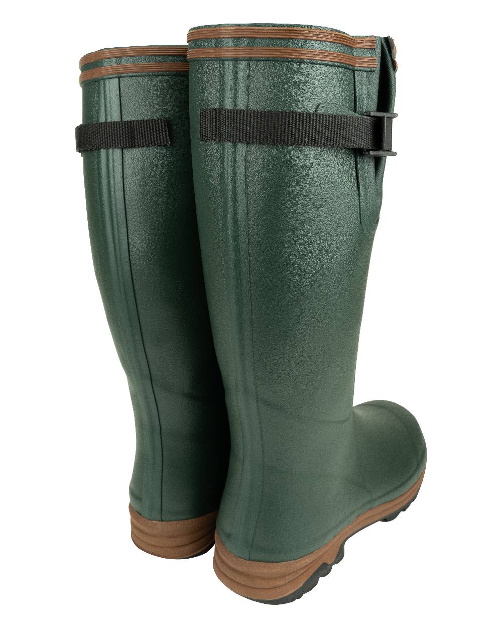 Green coloured Jack Pyke Shires Wellington Boots on white background #colour_green