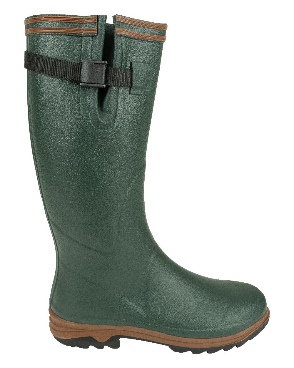 Green coloured Jack Pyke Shires Wellington Boots on white background #colour_green