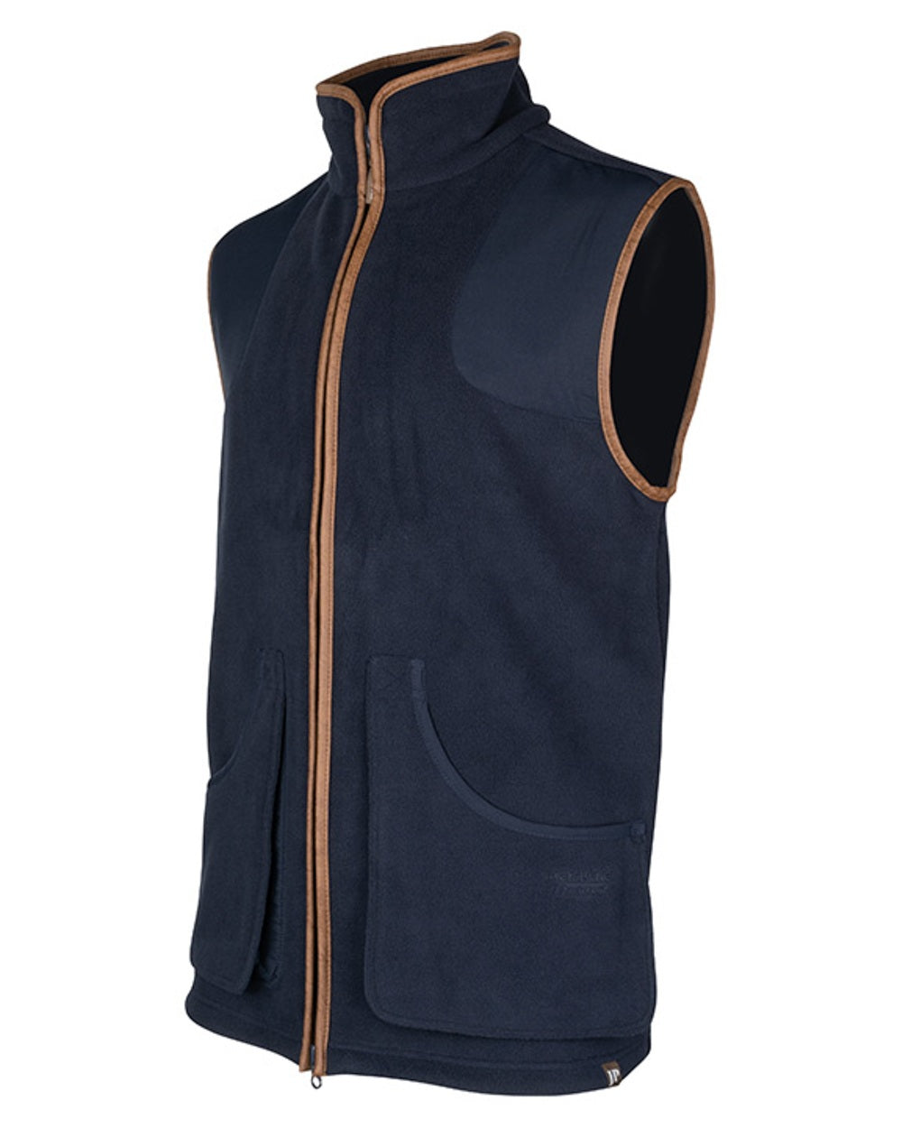 Navy Jack Pyke Shooters Gilet on white background #colour_navy