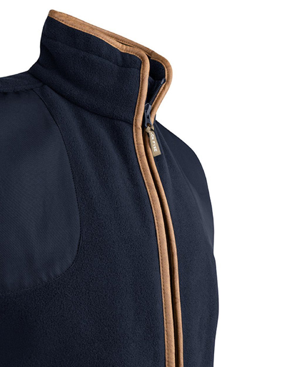 Navy Jack Pyke Shooters Gilet on white background #colour_navy
