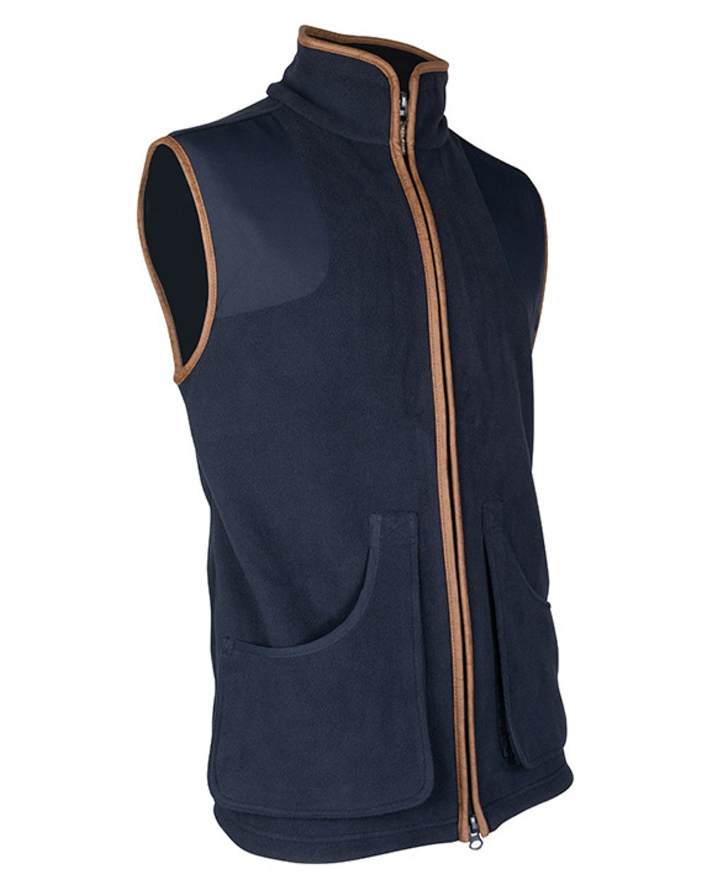 Navy Jack Pyke Shooters Gilet on white background #colour_navy