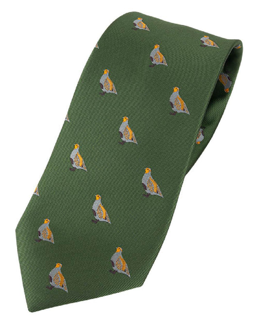 Green coloured Jack Pyke Shooting Tie Partridge on white background #colour_green