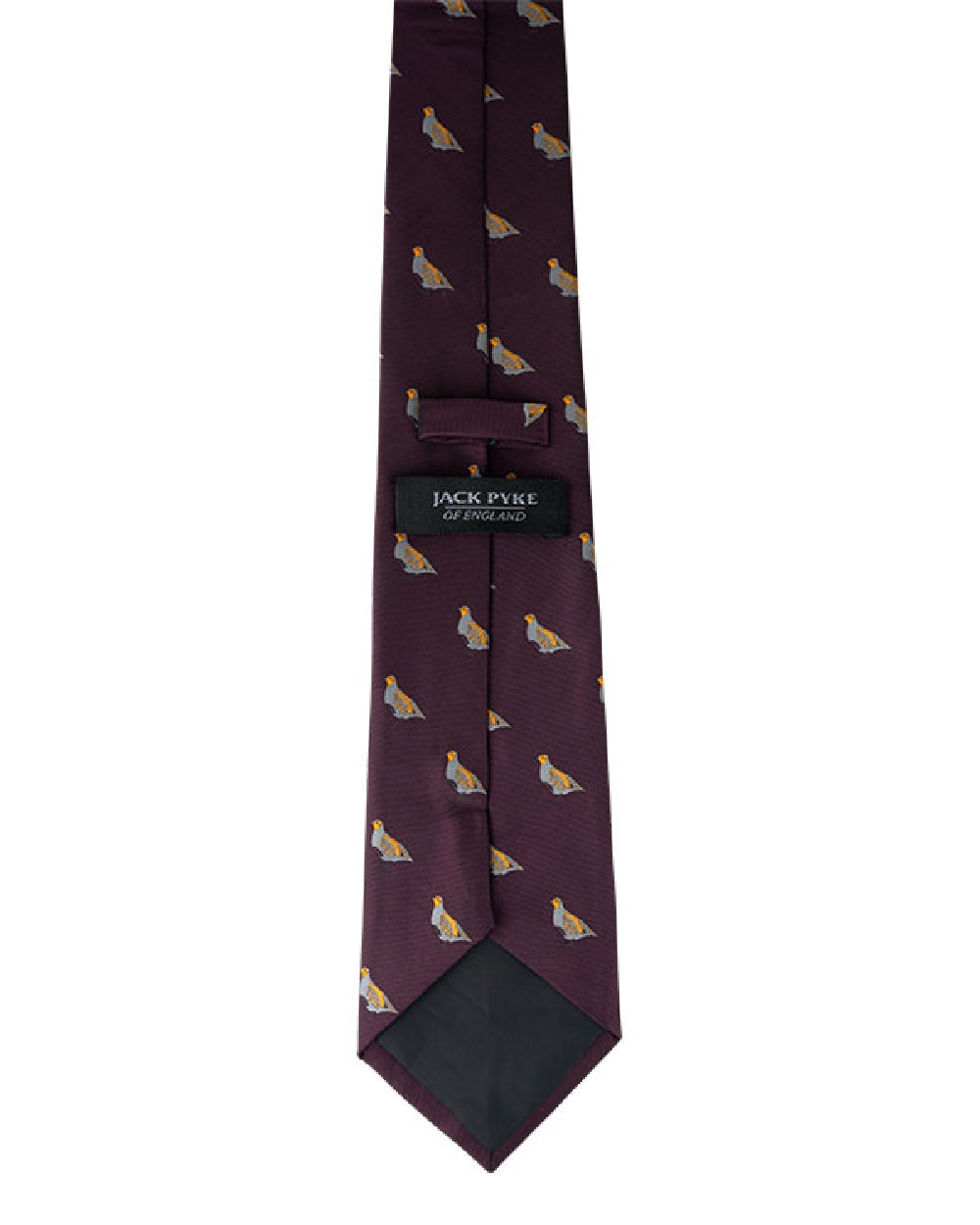 Wine coloured Jack Pyke Shooting Tie Partridge on white background #colour_wine