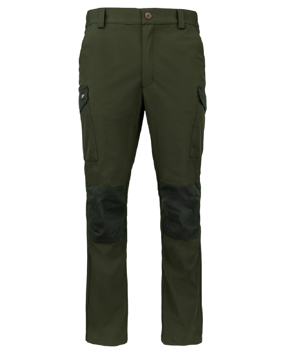 Green coloured Jack Pyke Softshell Trousers on white background #colour_green