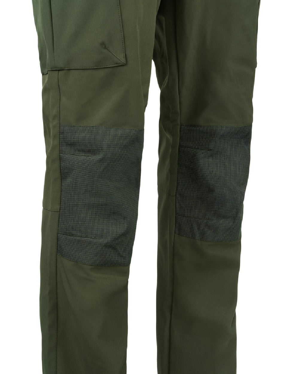 Green coloured Jack Pyke Softshell Trousers on white background #colour_green