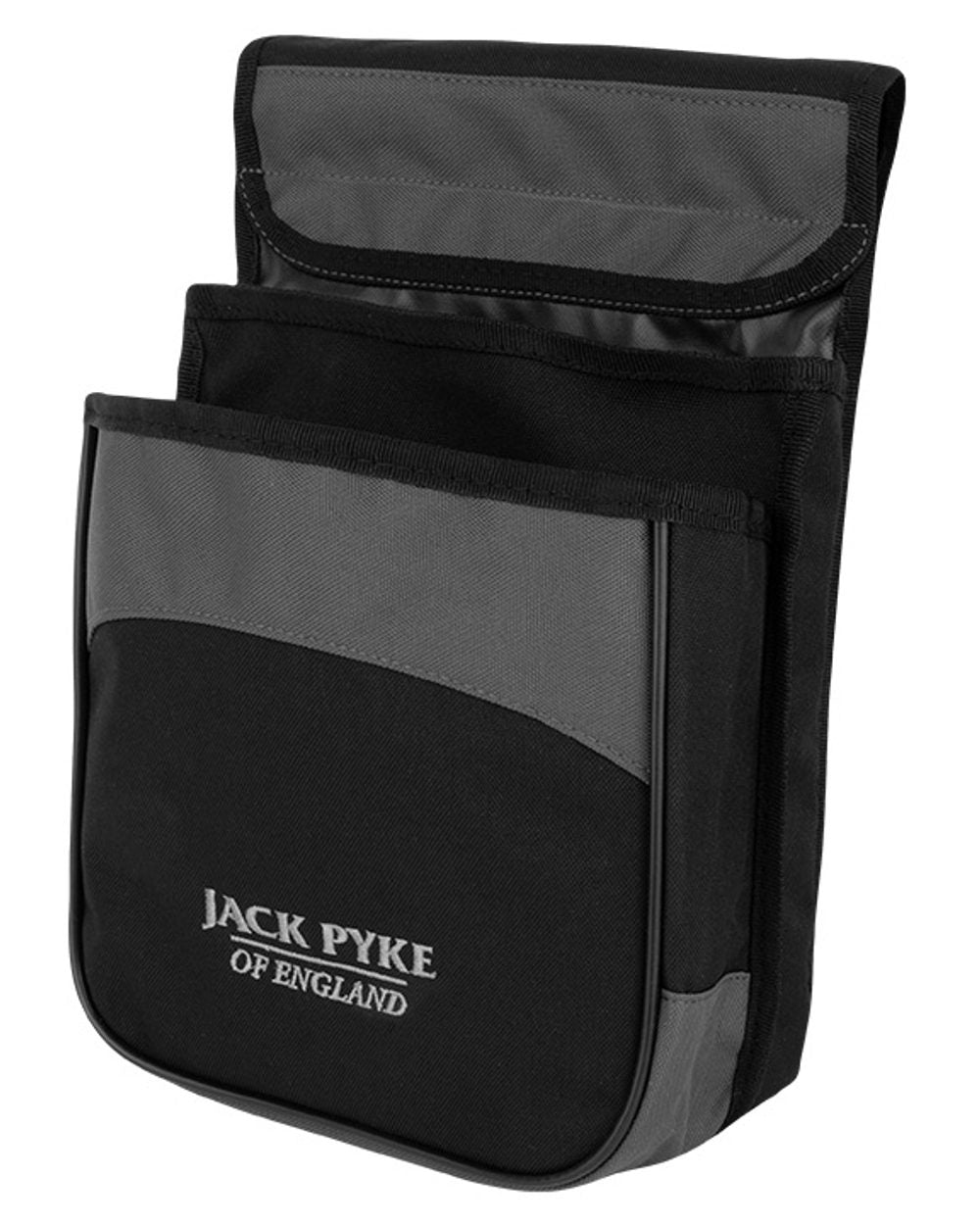 Black coloured Jack Pyke Sporting Cartridge Pouch on white background #colour_black