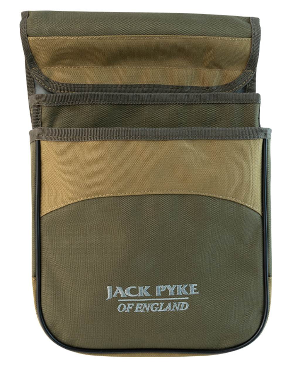 Green coloured Jack Pyke Sporting Cartridge Pouch on white background #colour_green