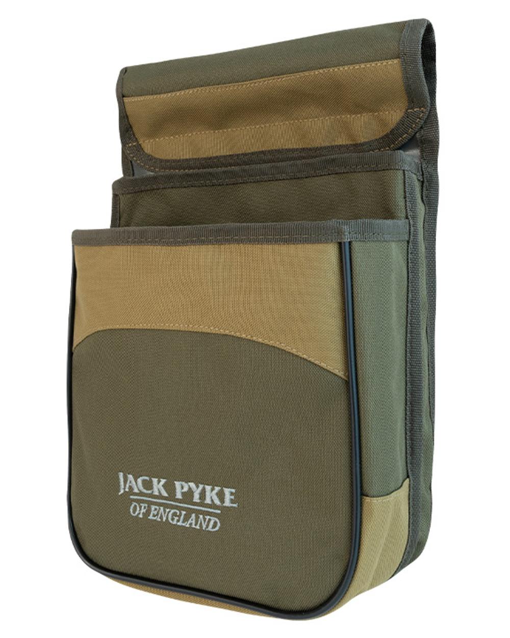 Green coloured Jack Pyke Sporting Cartridge Pouch on white background #colour_green