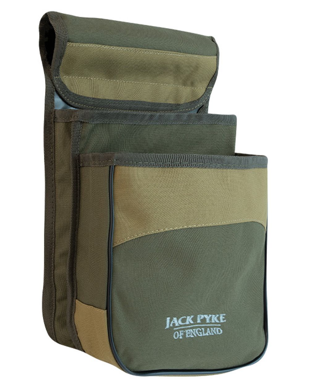 Green coloured Jack Pyke Sporting Cartridge Pouch on white background #colour_green