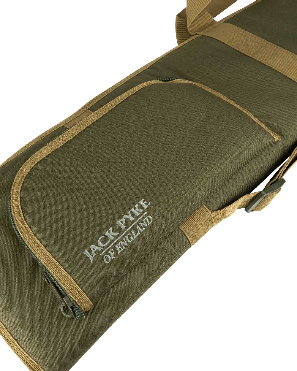 Green coloured Jack Pyke Sporting Gun Slip on white background #colour_green