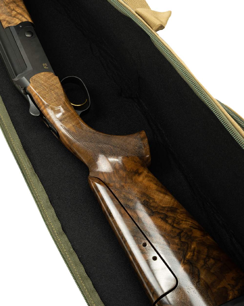 Green coloured Jack Pyke Sporting Gun Slip on white background #colour_green