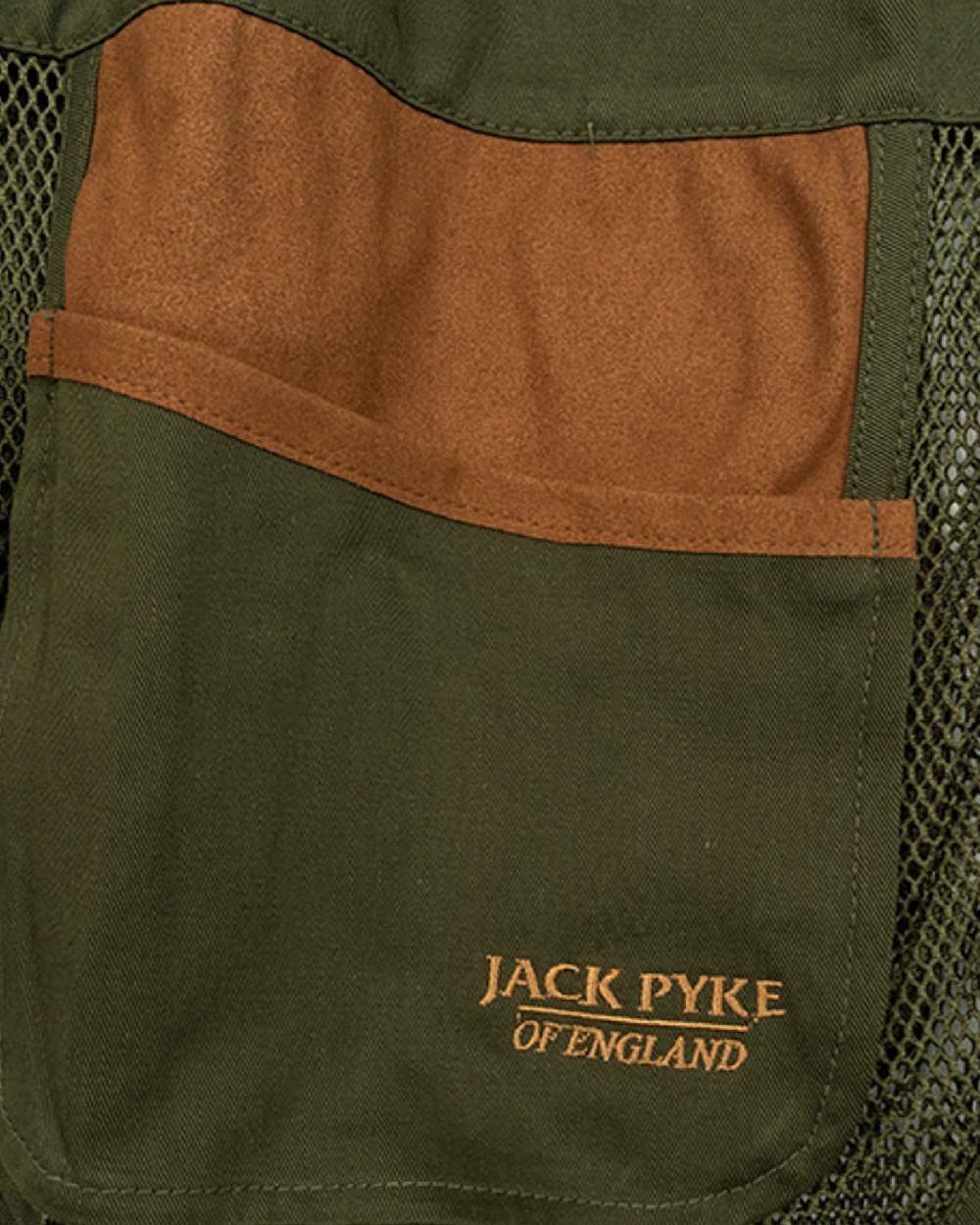 Green coloured Jack Pyke Sporting Skeet Vest on white background #colour_green