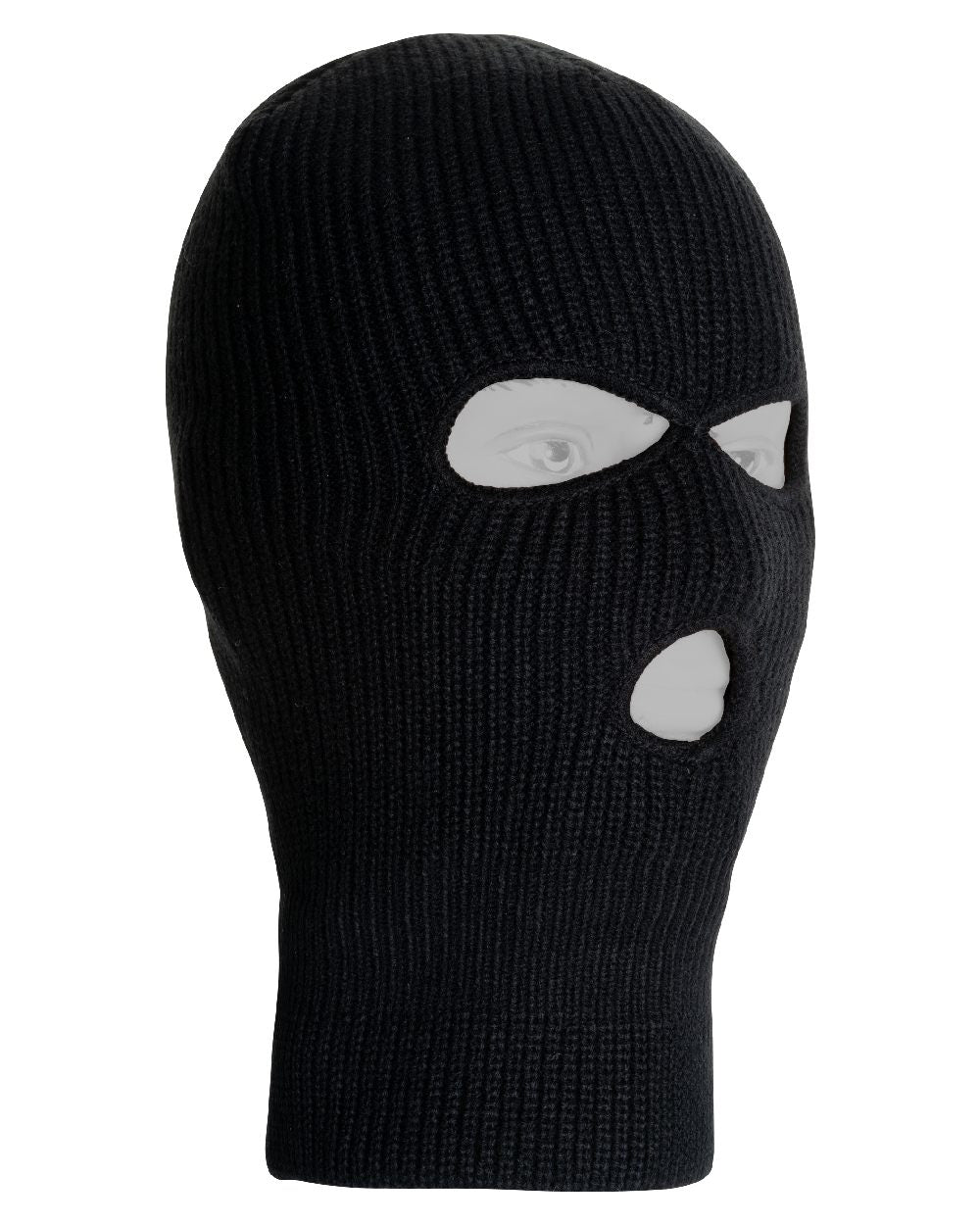 Black coloured Jack Pyke Thinsulate 3 Hole Balaclava on white background #colour_black