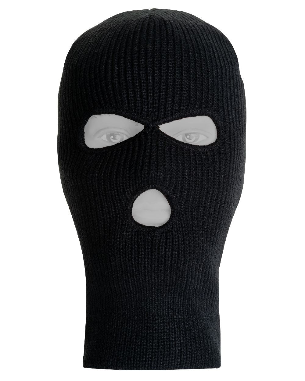 Black coloured Jack Pyke Thinsulate 3 Hole Balaclava on white background #colour_black