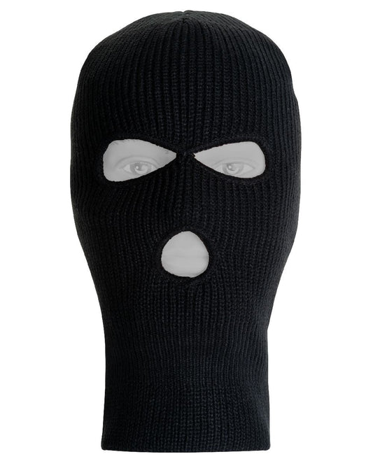 Black coloured Jack Pyke Thinsulate 3 Hole Balaclava on white background #colour_black