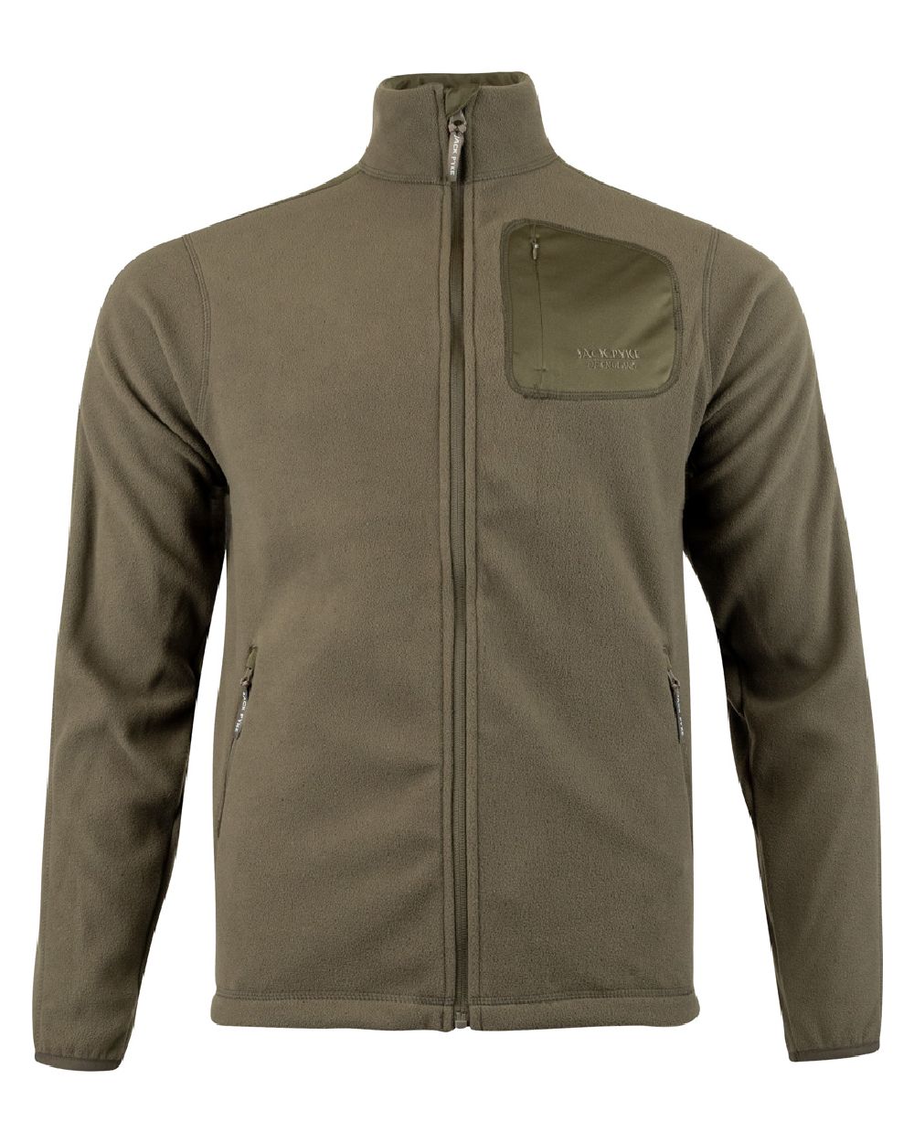 Green coloured Jack Pyke Weardale Fleece Jacket on white background #colour_green
