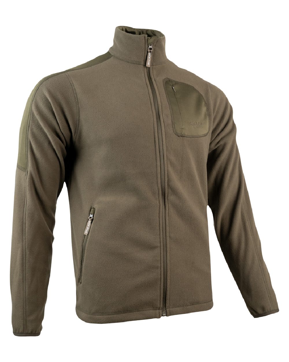 Green coloured Jack Pyke Weardale Fleece Jacket on white background #colour_green