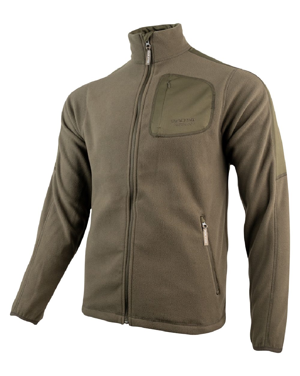 Green coloured Jack Pyke Weardale Fleece Jacket on white background #colour_green