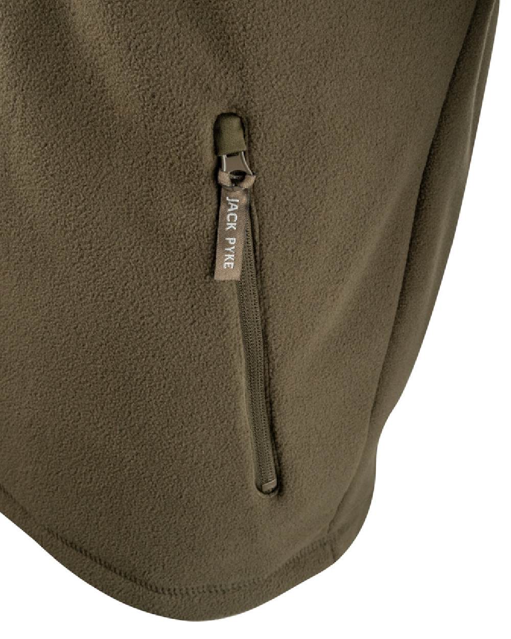 Green coloured Jack Pyke Weardale Fleece Jacket on white background #colour_green