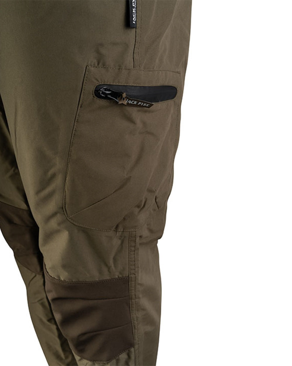 Green coloured Jack Pyke Weardale Hunting Trousers on white background #colour_green