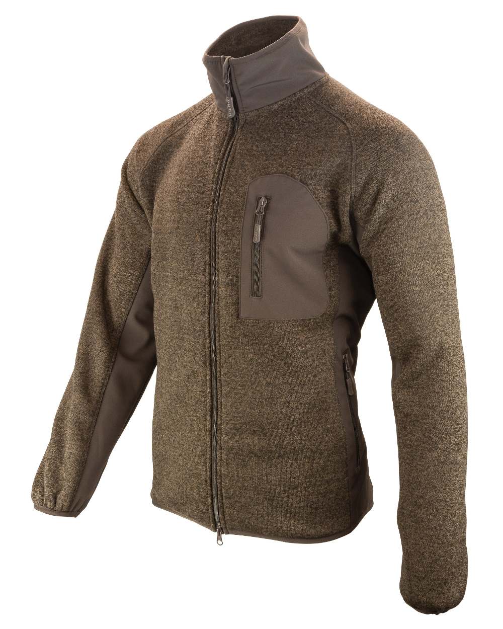 Brown coloured Jack Pyke Weardale Knitted Jacket on white background #colour_brown
