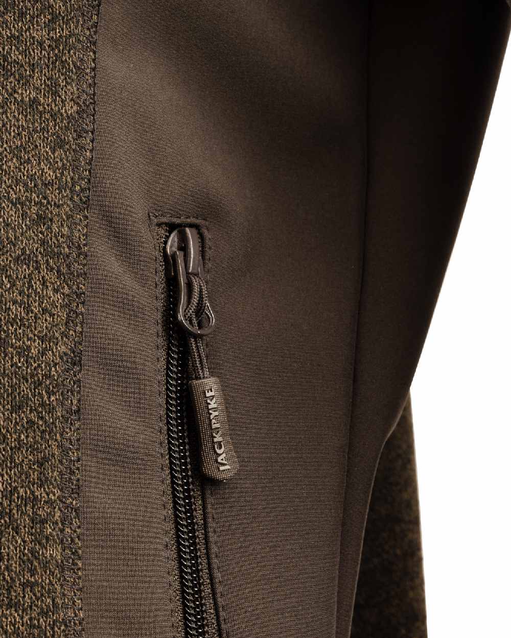 Brown coloured Jack Pyke Weardale Knitted Jacket on white background #colour_brown