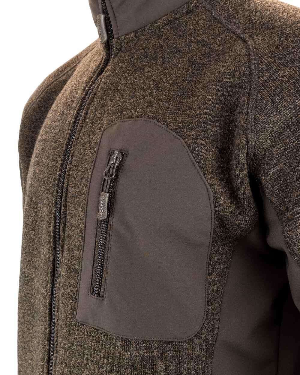 Brown coloured Jack Pyke Weardale Knitted Jacket on white background #colour_brown