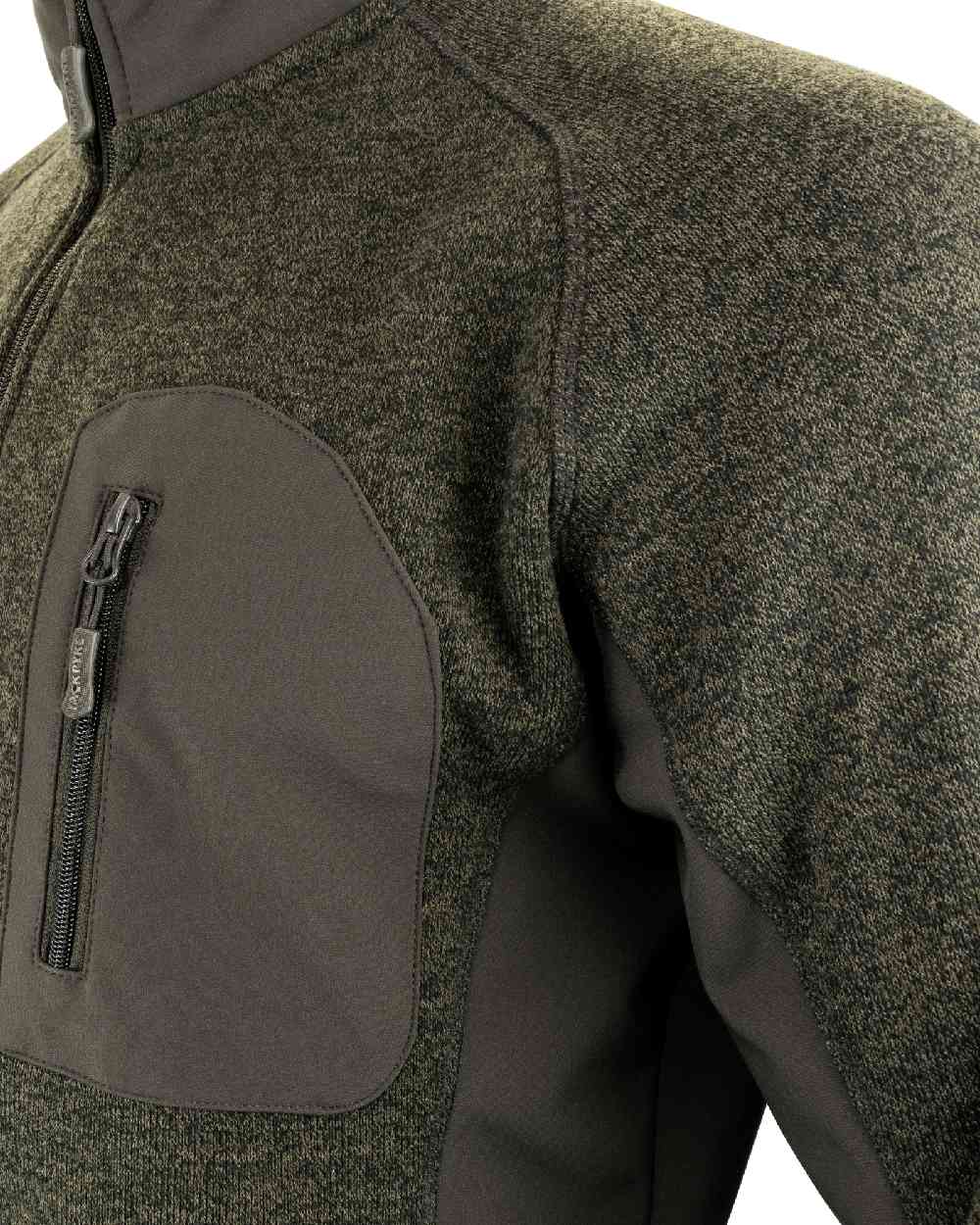 Green coloured Jack Pyke Weardale Knitted Jacket on white background #colour_green
