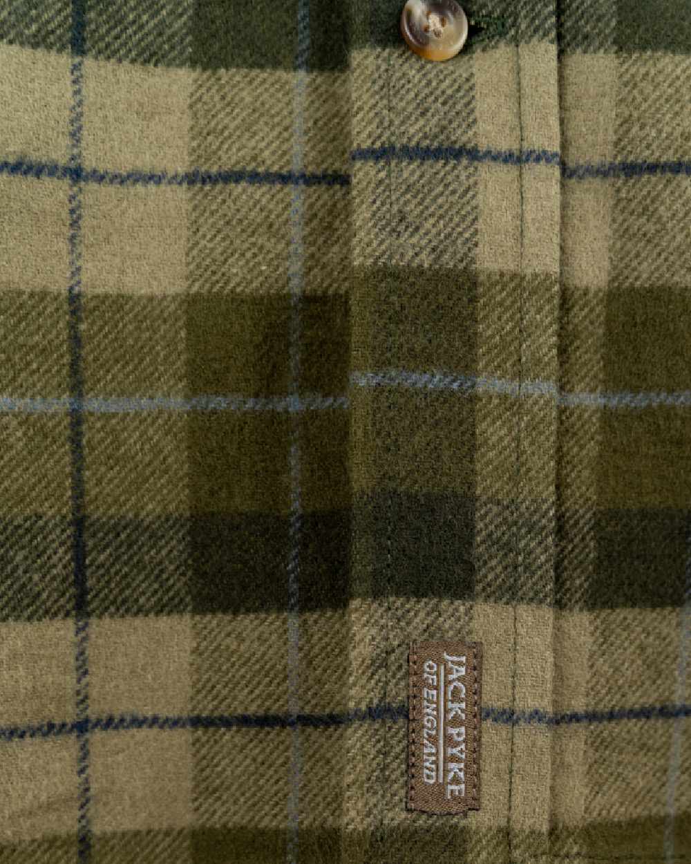 Green coloured Jack Pyke Womens Bleasdale Heavy Flannel Shirt on white background #colour_green