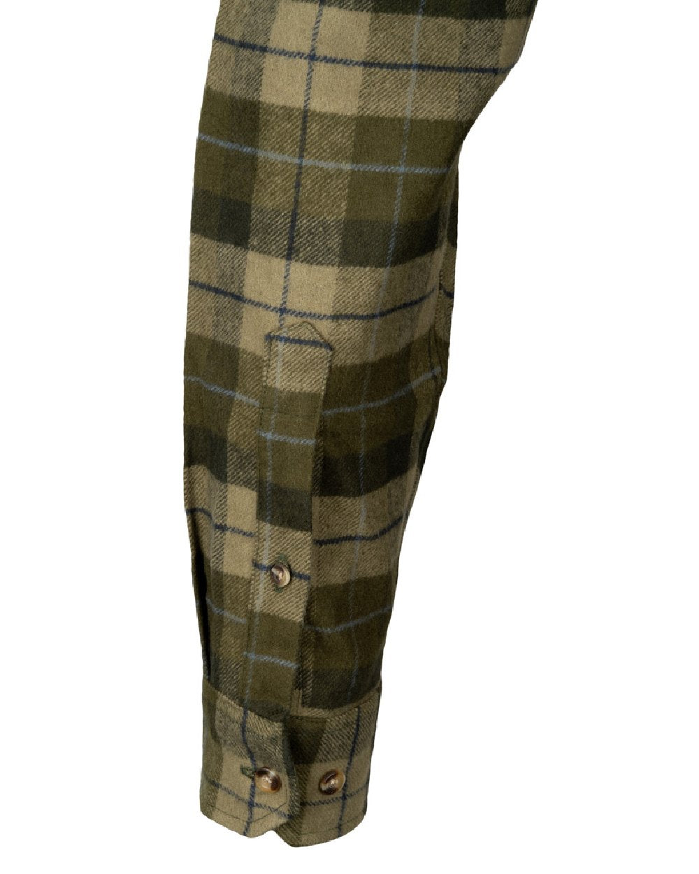 Green coloured Jack Pyke Womens Bleasdale Heavy Flannel Shirt on white background #colour_green