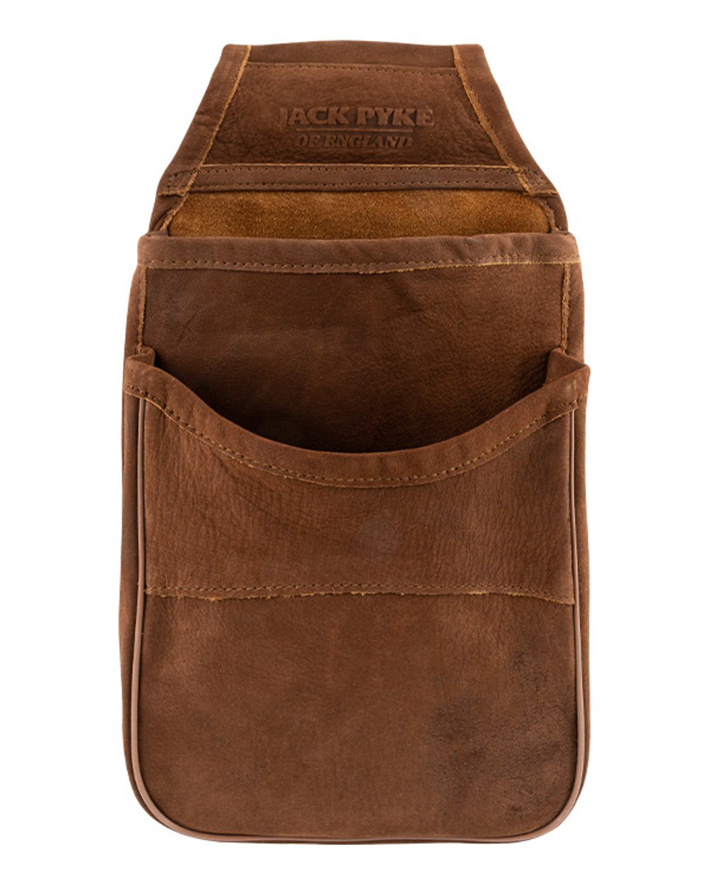 Brown coloured Jack Pyke Nubuck Cartridge Pouch on white background #colour_brown