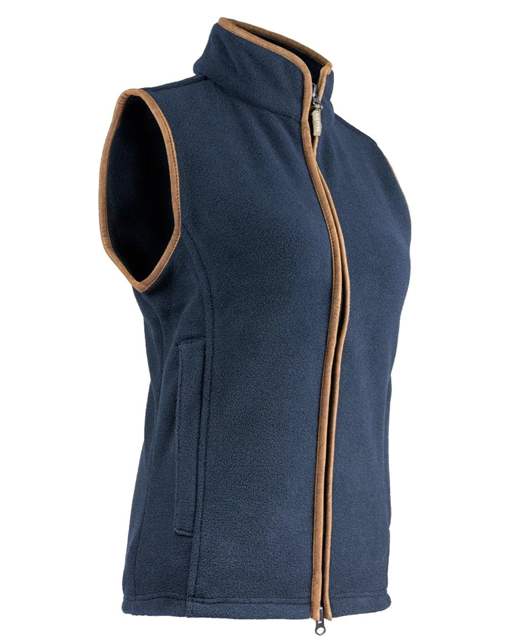 Navy coloured Jack Pyke Ladies Countryman Fleece Gilet on white background #colour_navy