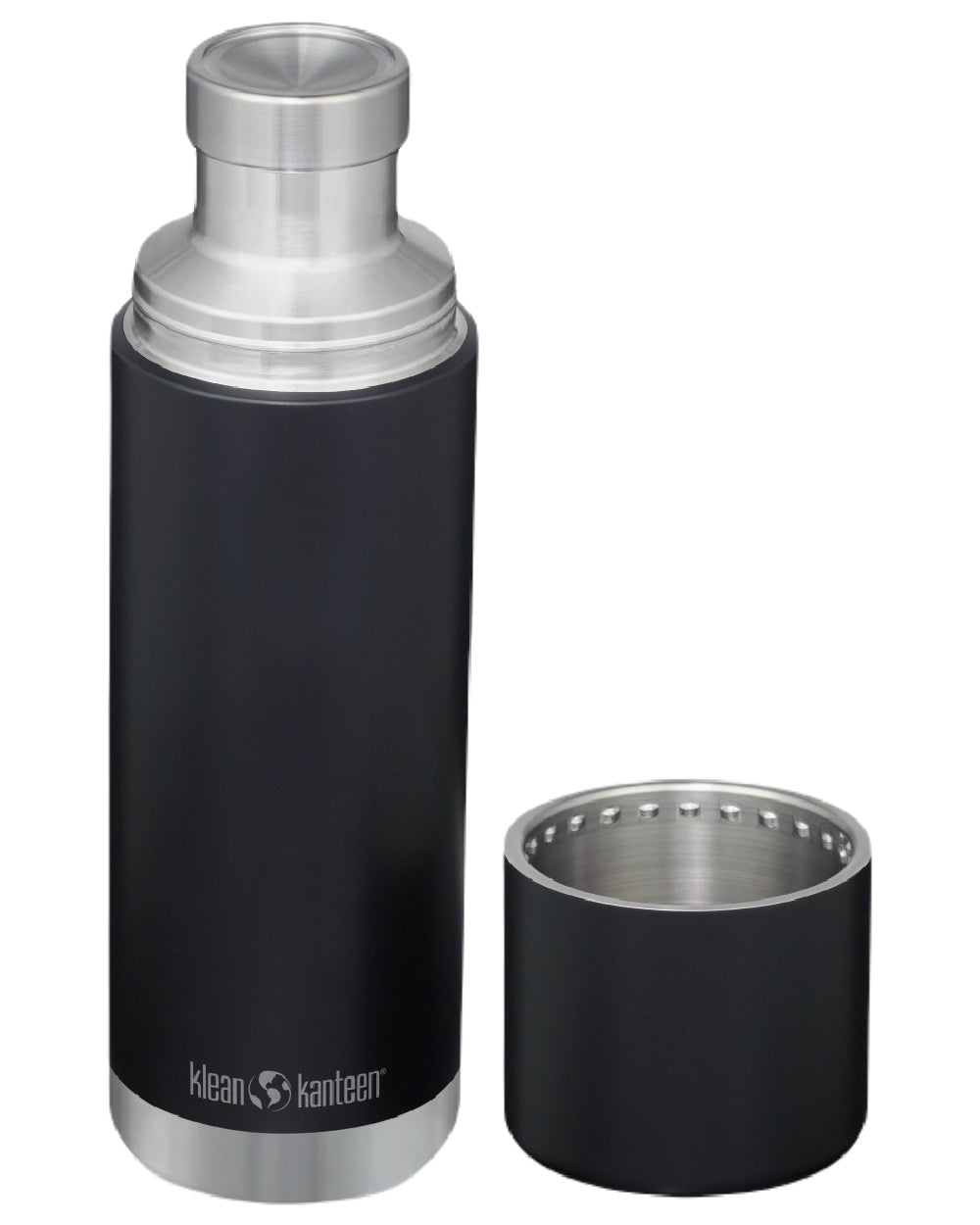 Black coloured Klean Kanteen Insulated TKPro Flask on white background #colour_black