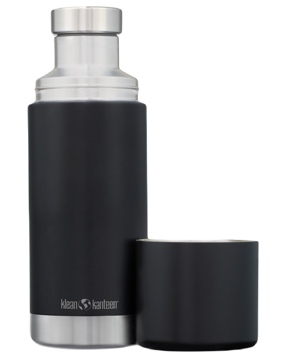 Black coloured Klean Kanteen Insulated TKPro Flask on white background #colour_black