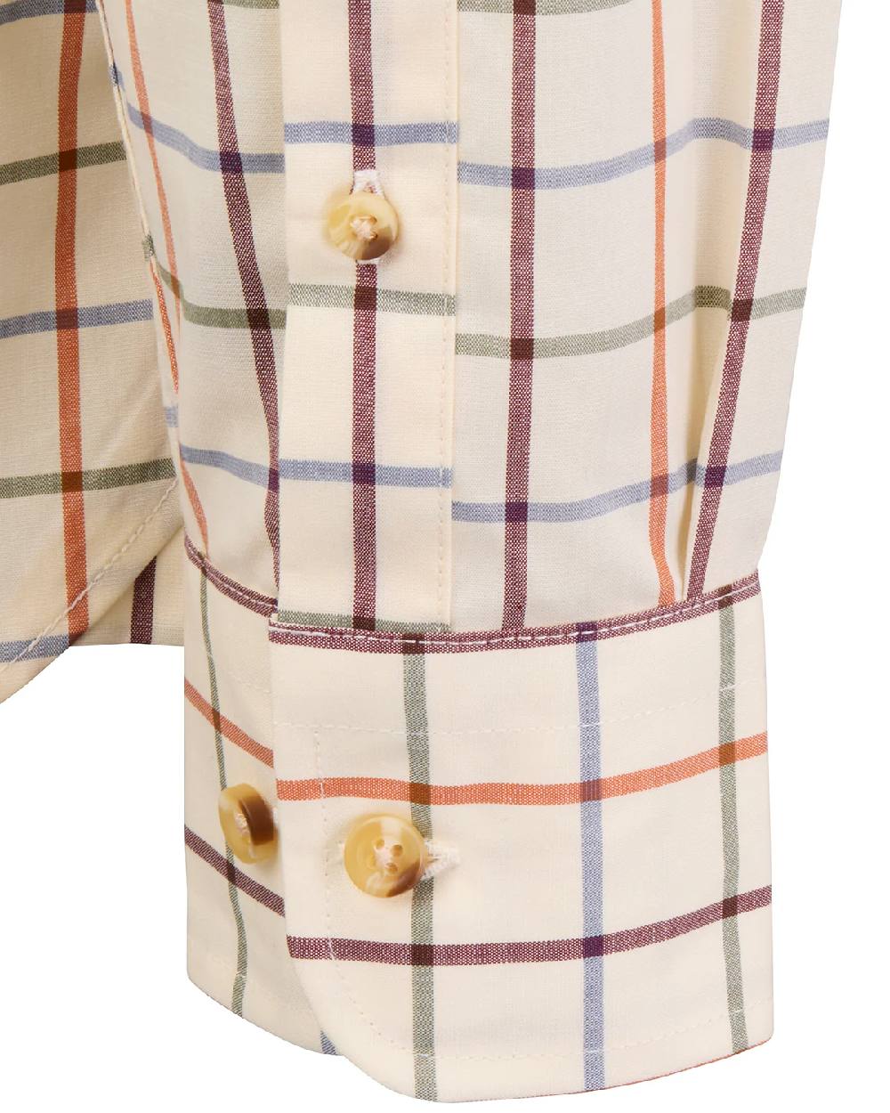 Olive Burnt Orange Bordeaux Corn Blue Coloured Laksen Mens Dawson Sporting Stretch Shirt on white background #colour_olive-burnt-orange-bordeaux-corn-blue