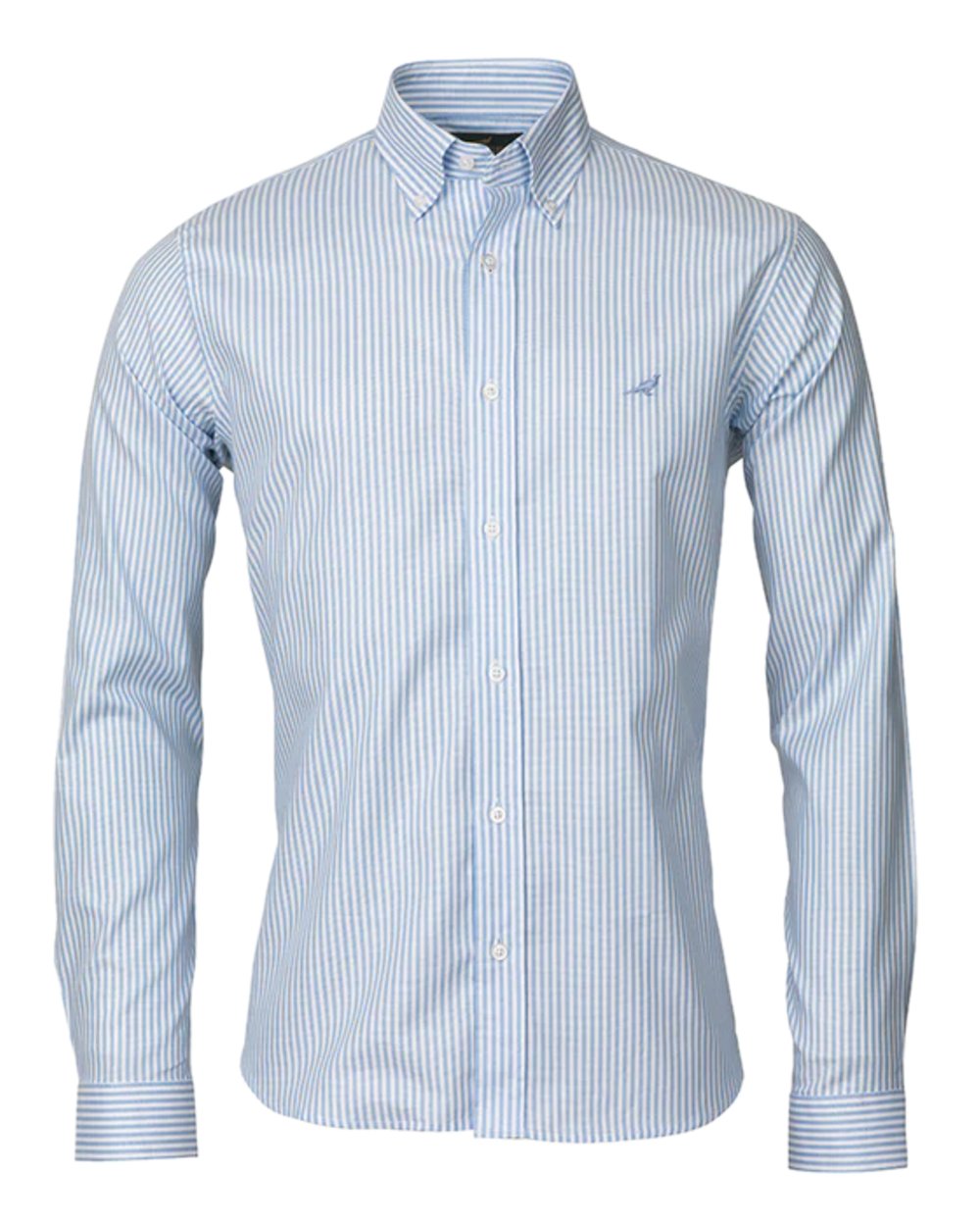 Sky Blue Coloured Laksen Mens Eton 100% Oxford Cotton Shirt on white background #colour_sky-blue