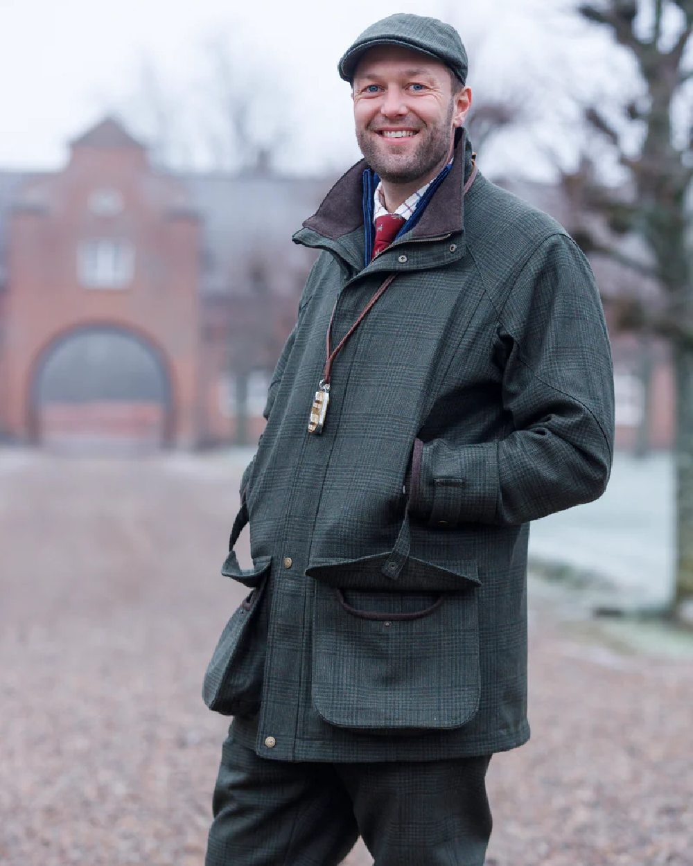Willow Coloured Laksen Mens Willow Fairfax Coat With CTX on outdoor background #colour_willow