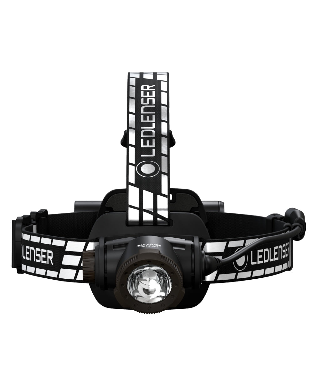 Black Coloured Led Lenser H7R Signature Rechargeable Head Torch on white background #colour_black