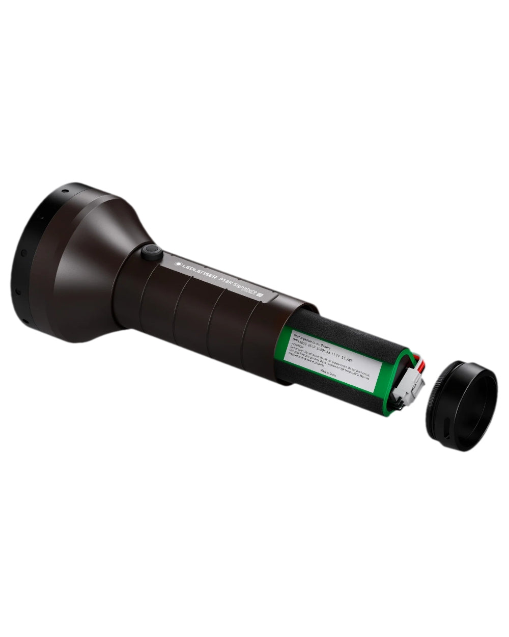Espresso Brown Coloured Led Lenser P18R Signature Rechargeable Torch on white background #colour_espresso-brown