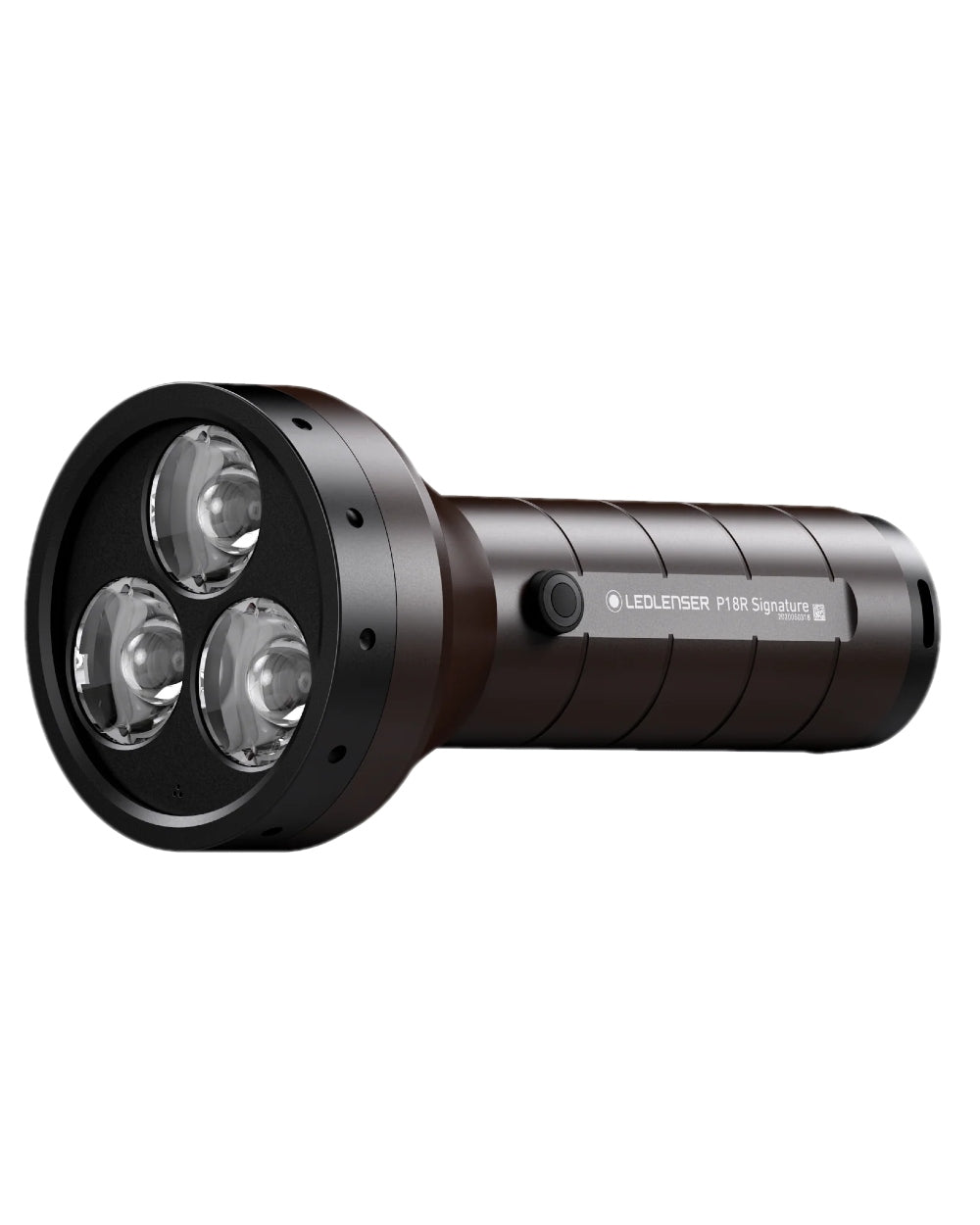 Espresso Brown Coloured Led Lenser P18R Signature Rechargeable Torch on white background #colour_espresso-brown