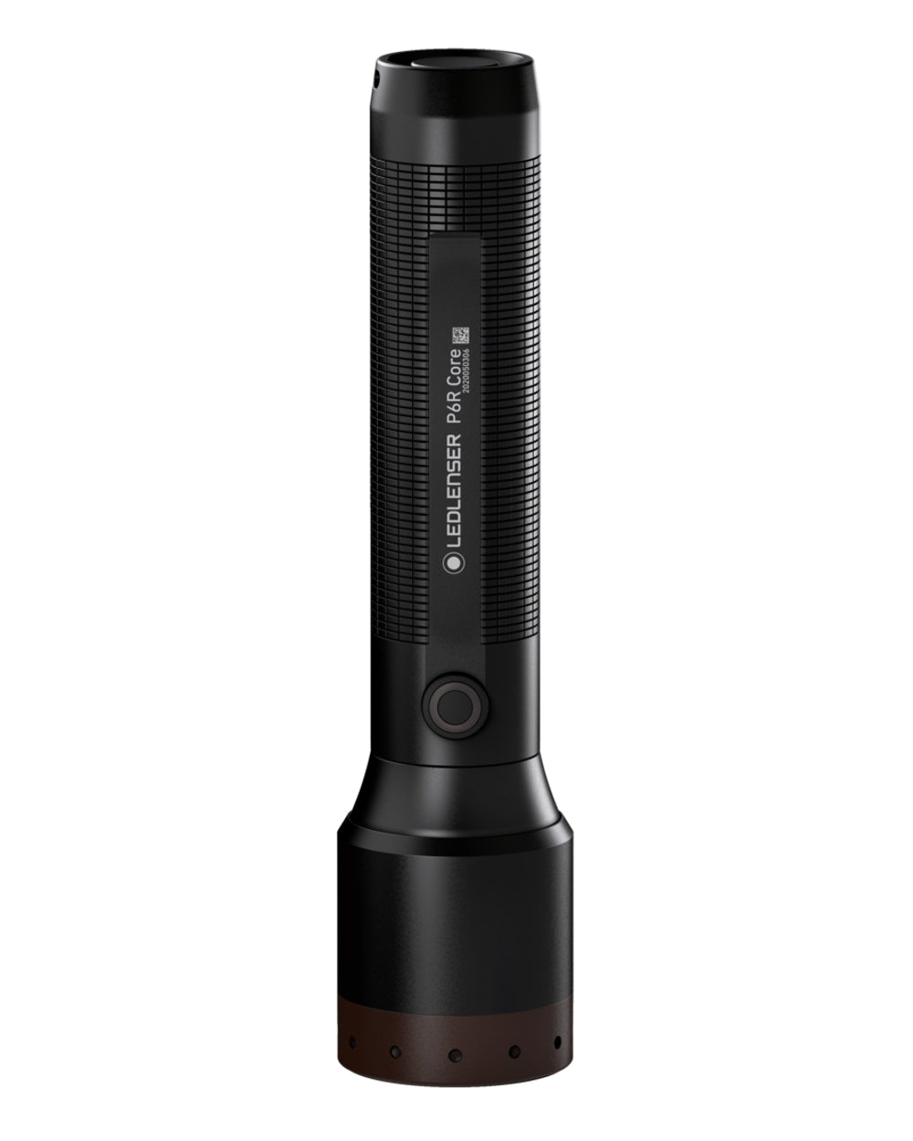 Black coloured Led Lenser P6R Core Rechargeable Torch on white background #colour_black