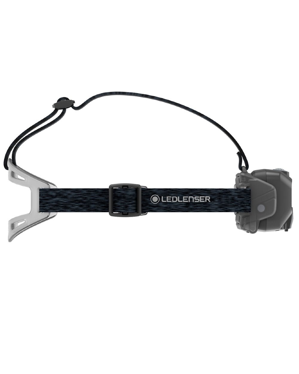 Black coloured Led Lenser HF8R Core Rechargeable Head Torch on white background #colour_black